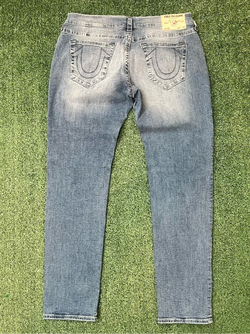 True Religion Rocco Relaxed Skinny Jeans Light Blue Men’s Size 38 X 32